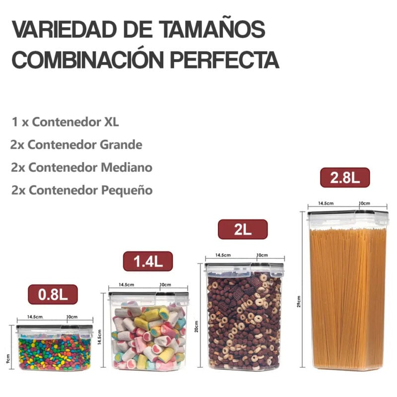 Set de 7 Contenedores Herméticos Plástico